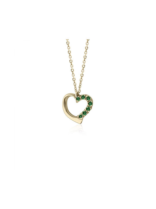 Necklace with design Heart from Gold 18k