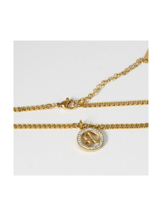 Halskette Tierkreiszeichen Vergoldet mit Perlen