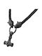Pendant Necklace Thor Hammer Black Black Rope Wolves