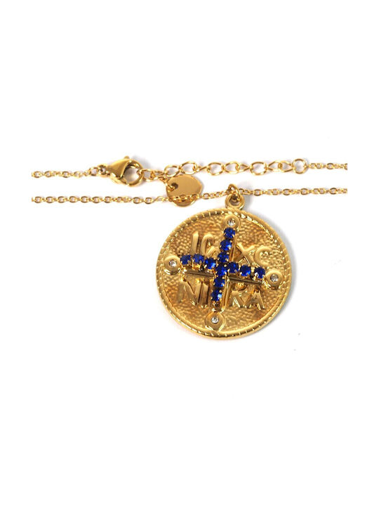 Necklace Amulet from Gold Plated Steel