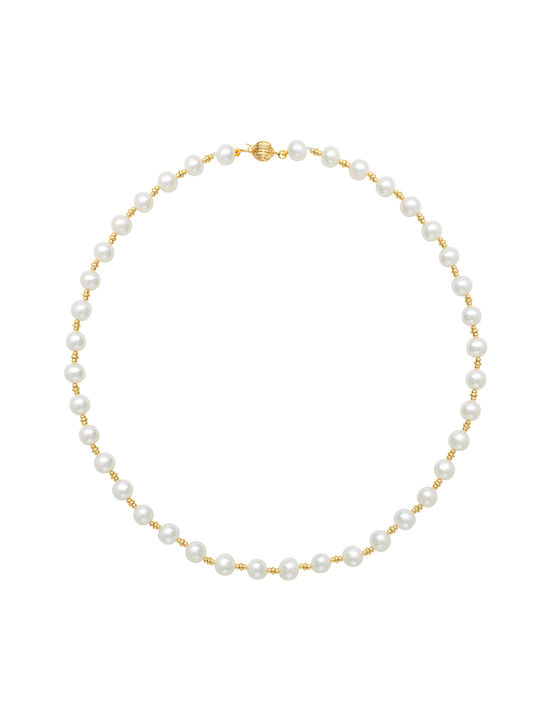 Necklace from Gold 14K with Pearls