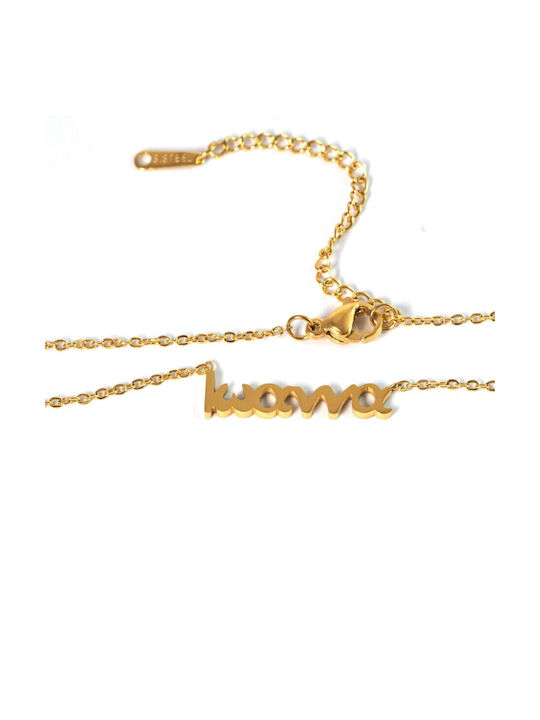 Necklace Name from Gold Plated Steel