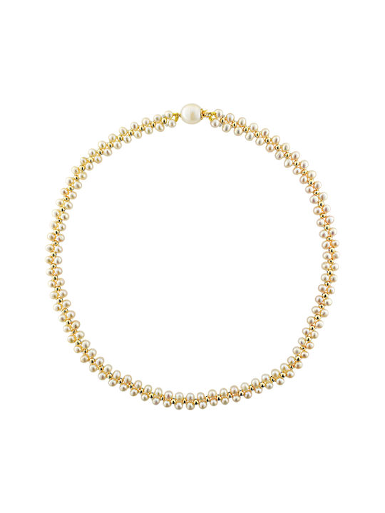 Necklace from Gold 14K with Pearls