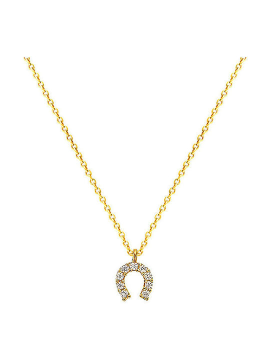 "lucky Necklace from Gold 14K with Zircon