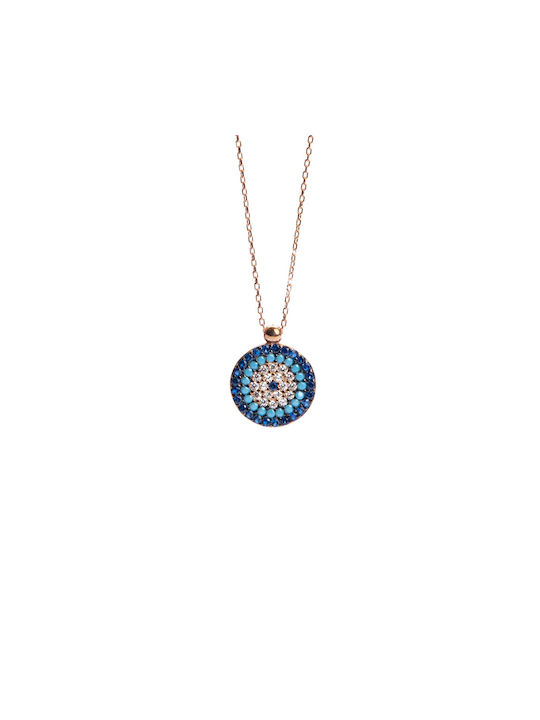 Halskette Auge aus Gold 14K mit Zirkon