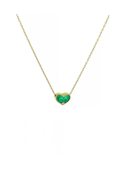 Kritsimis Necklace with design Heart from Gold 14K