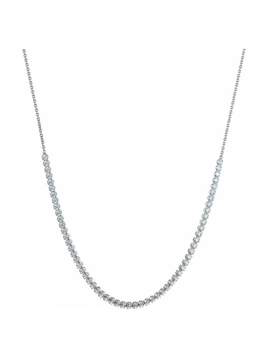 Kritsimis Necklace from White Gold 14K with Zircon