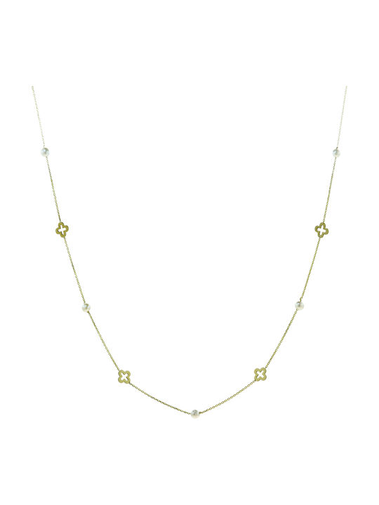 Necklace from Gold 14K with Pearls