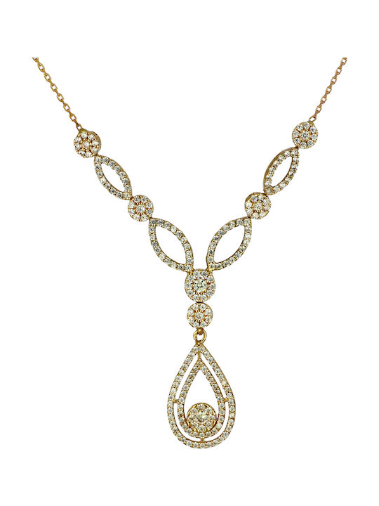 Necklace from Gold 14K with Zircon