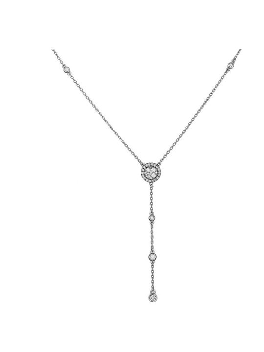 Necklace from White Gold 18k with Diamond