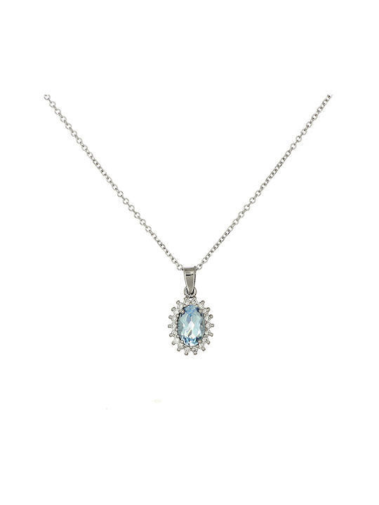 Necklace Rosette from White Gold 18k