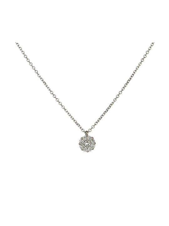 Necklace from White Gold 18k with Diamond