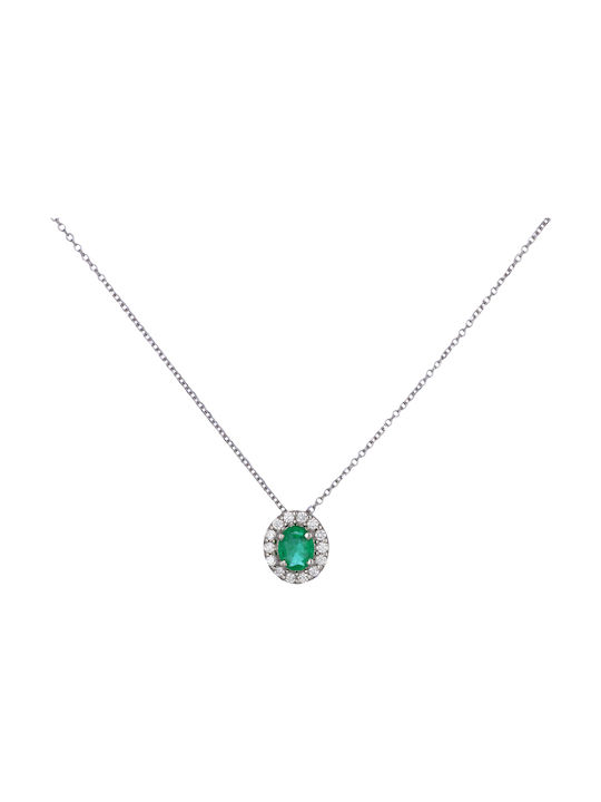 Necklace Rosette from White Gold 18k