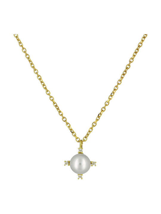 Necklace from Gold 14K with Pearls