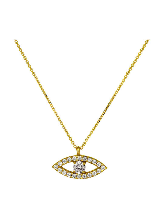 Halskette Auge aus Gold 14K mit Zirkon