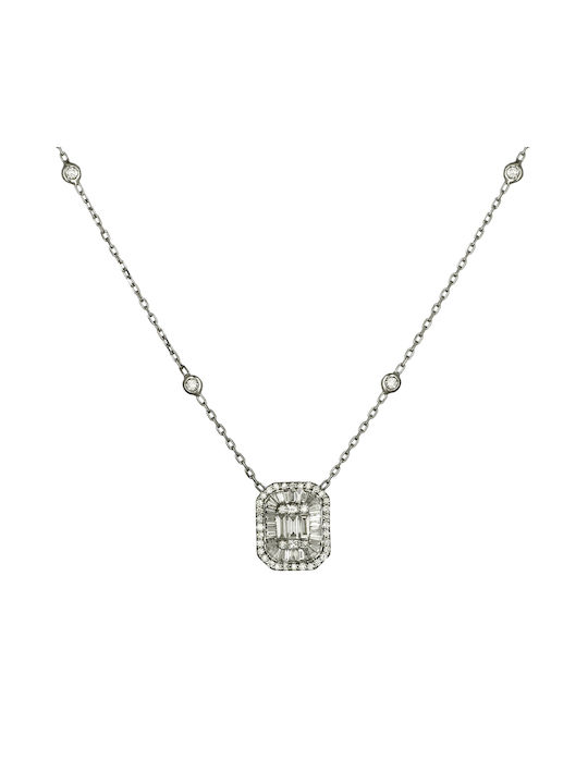 Halskette aus Weißgold 18k mit Diamant