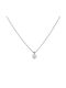 Necklace from White Gold 9 K with Zircon