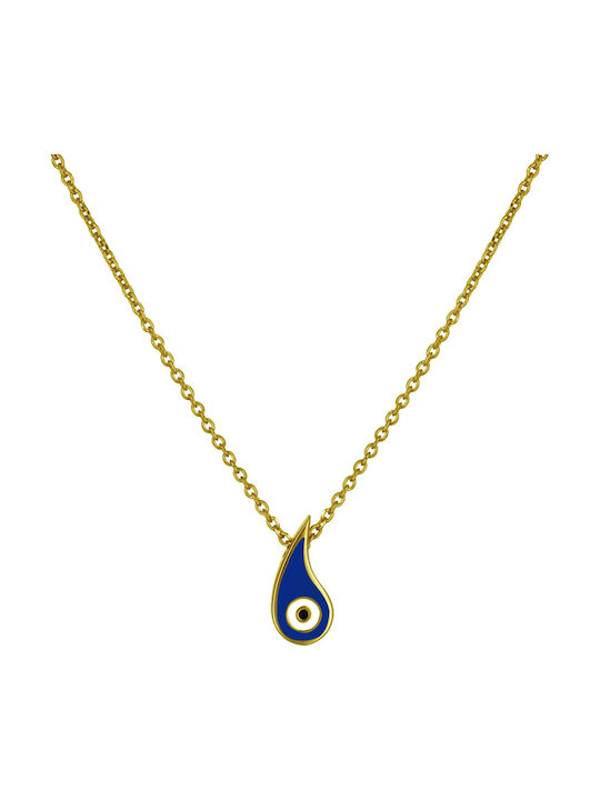 Necklace Eye from Gold Plated Silver