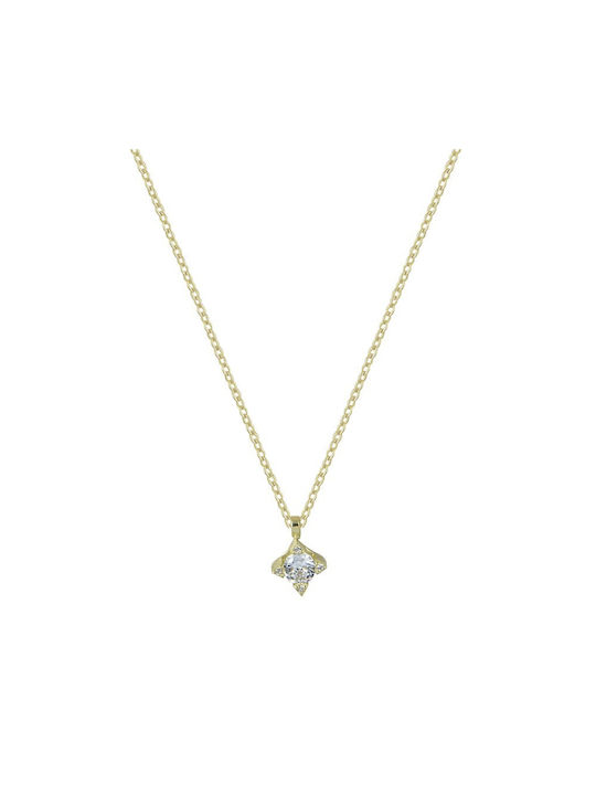 Necklace from Gold 9 K with Zircon