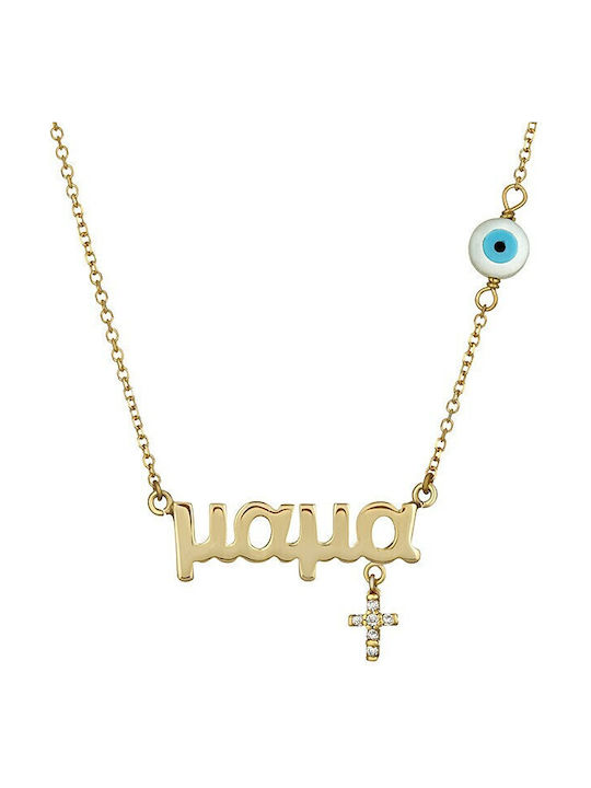VTJ Mum from Gold Plated Silver with Zircon