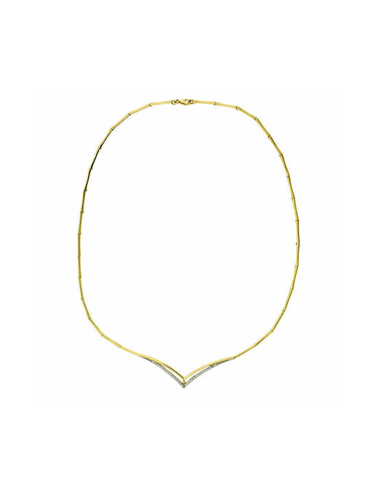 Necklace from Gold 14K with Zircon