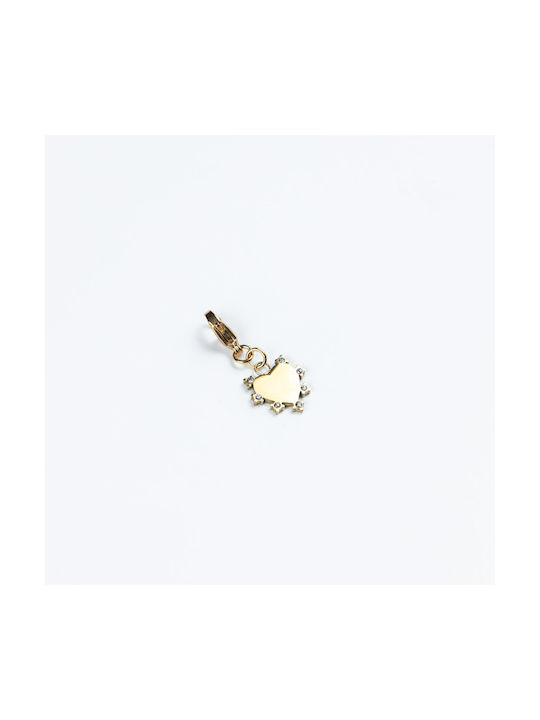 Cuoro Halskette mit Design Herz aus Vergoldet Stahl mit Zirkonia