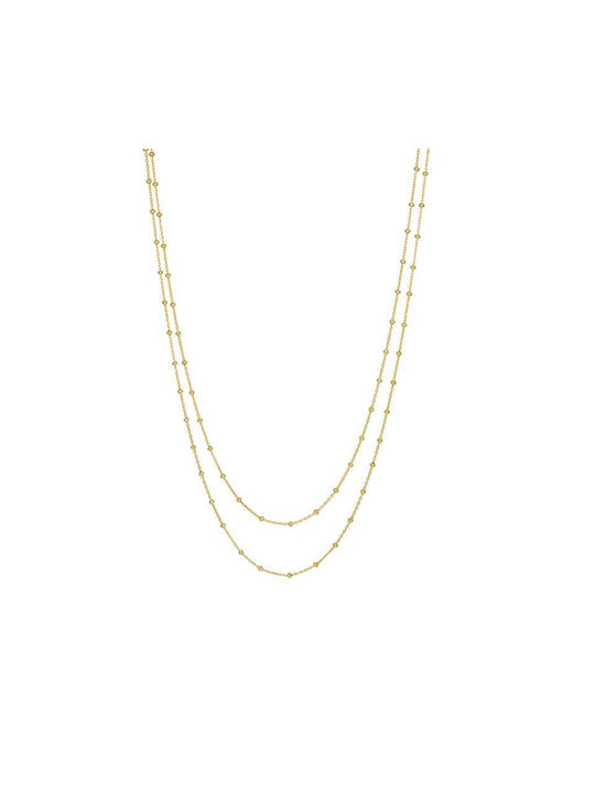 Necklace Double from Gold Plated Silver