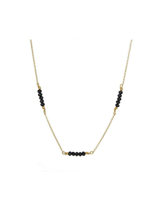 Necklace from Gold Plated Silver Black