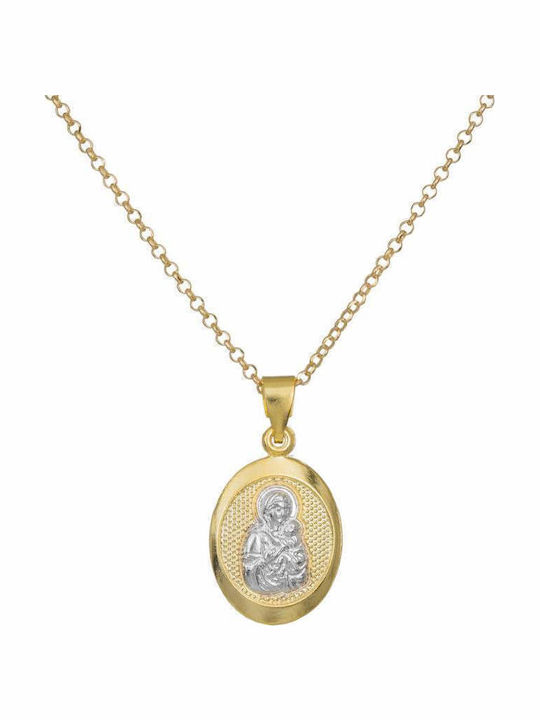 Double Talisman Necklace Made of Gold Plated Silver