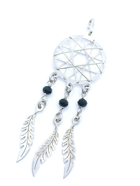 PS Silver PS Silver Silver Necklace with Black ...