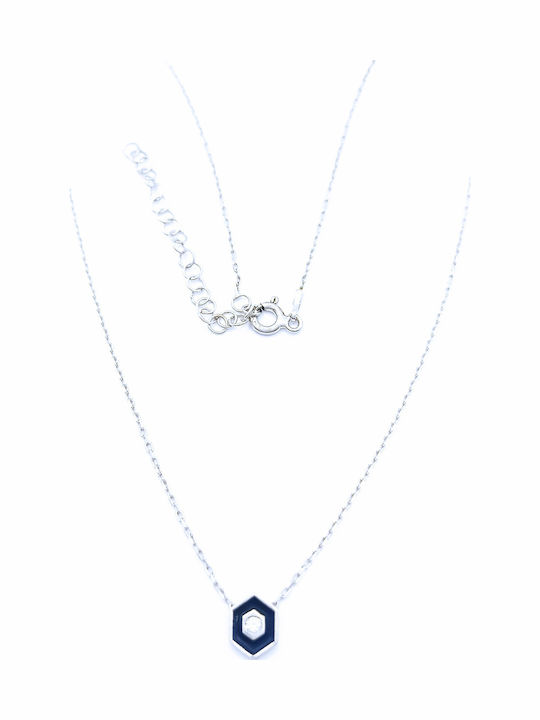PS Silver Halskette Mit Auge Aus Silber Marineblau