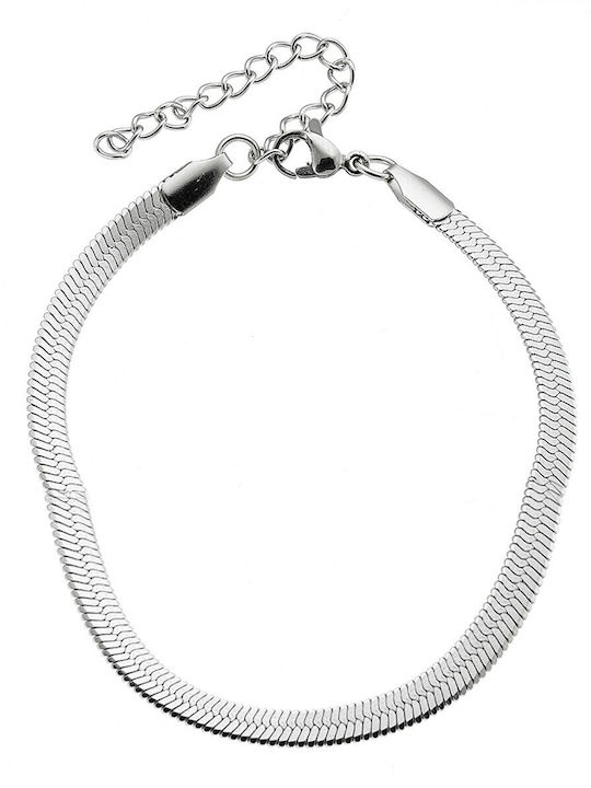 Verorama Snake Αλυσίδα Ποδιού από Ανοξείδωτο Ατσάλι 27cm