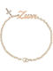 Bracelet Chain with Name made of Silver Gold Plated with Zircon