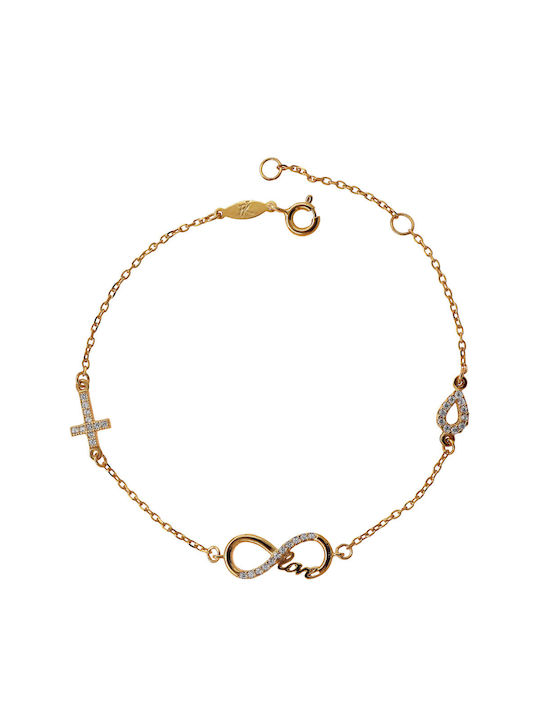 Bracelet Chain made of Gold 14K with Zircon