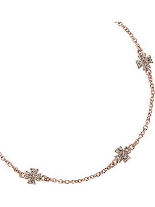Fußarmband aus 9K Gold mit Zirkon 27cm
