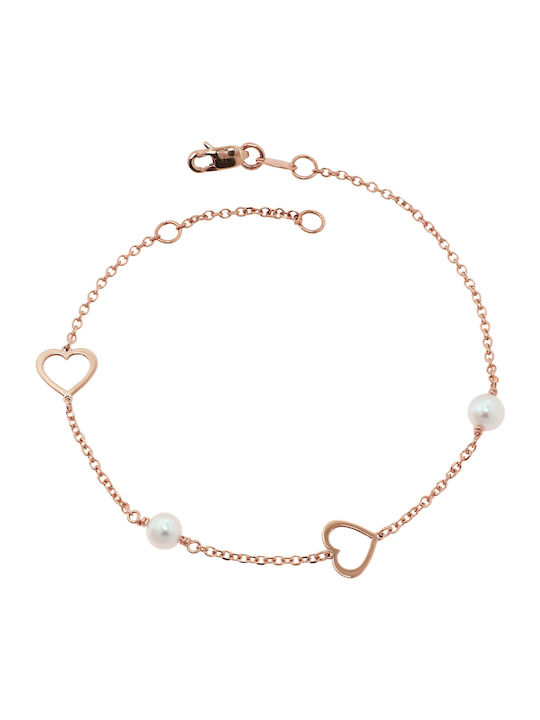 Bracelet Chain with design Heart with Pearls