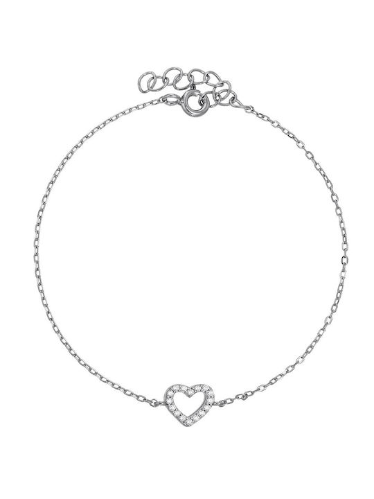 Bracelet Chain with design Heart made of Silver