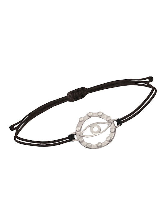 Damen Armband Makramee mit Design Auge aus Silber