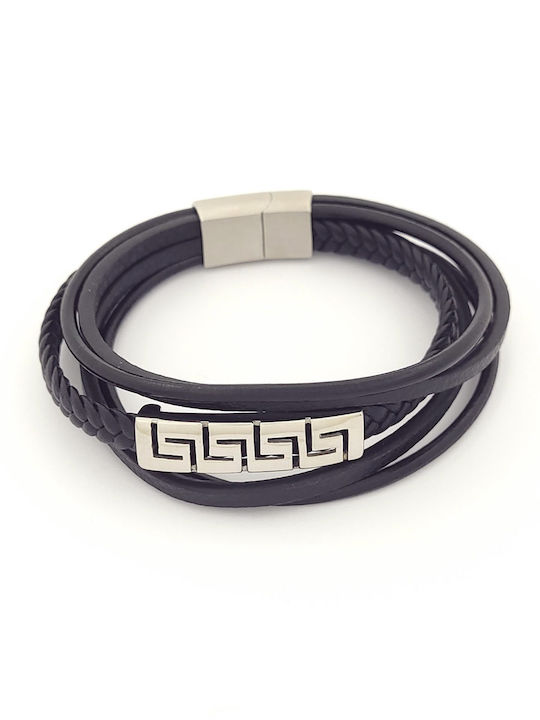 Kirkikosmima Herren Armband Makramee aus Leder