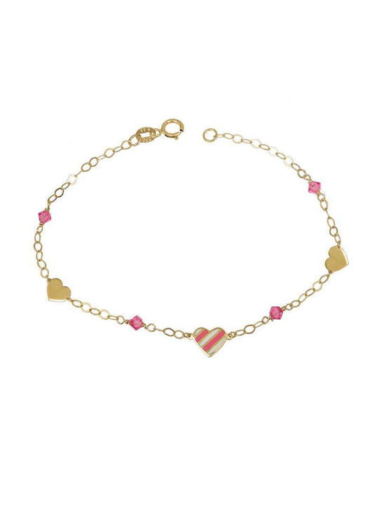 Damen Armband mit Design Herz aus Gold 9K