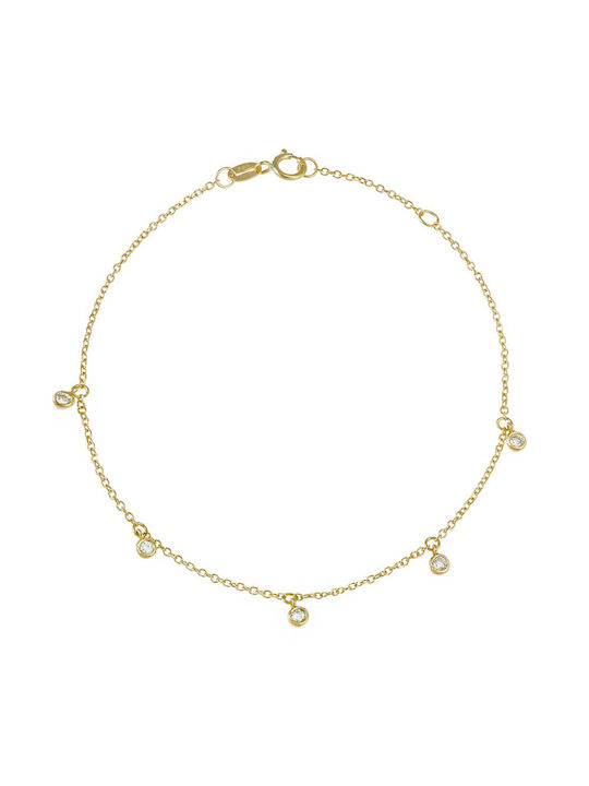 Bracelet Chain made of Gold 9K with Zircon