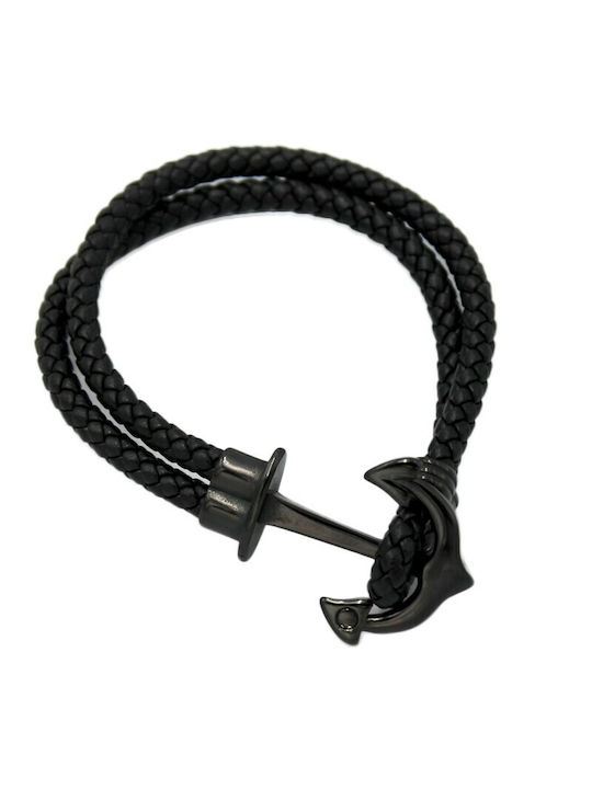 Bracelet with design Anchor made of Leather