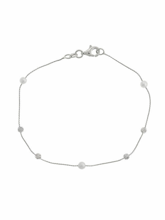 Bracelet made of White Gold 14K with Pearls