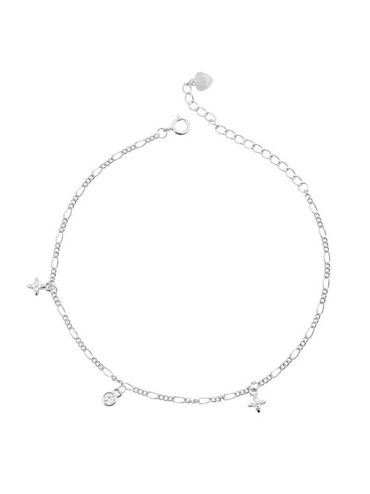 Prince Silvero Bracelet Anklet Chain made of Silver with Zircon