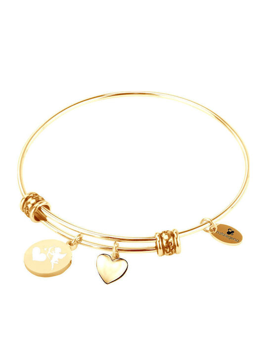 Natalie Gersa Women's Bracelet Handcuffs with design Heart made of Steel Gold Plated