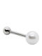 Piercing.gr Single Earring made of Steel Gold Plated with Stones & Pearls
