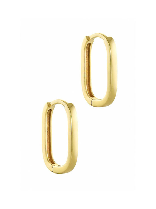 Modern Earrings Hoops made of Gold 14K