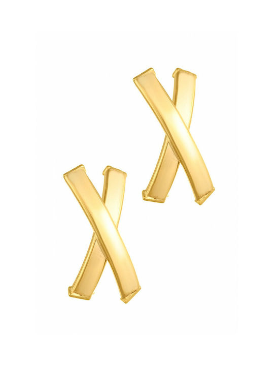 X Collection Γυναικεία Σκουλαρίκια από Χρυσό 14K με Πέτρες