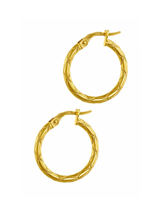 Boho Earrings Hoops made of Gold 14K with Stones