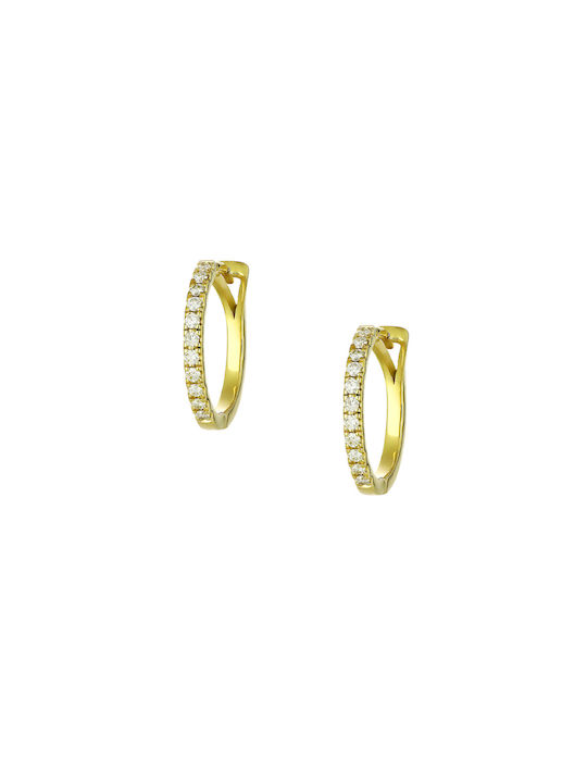 Earrings Hoops made of Gold 18K with Diamond